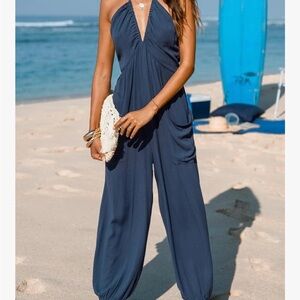 Elegant Navy Blue Jumpsuit